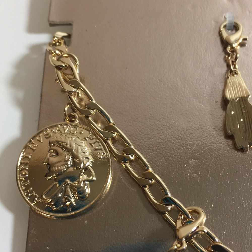 Free People Mix N Match charm necklace gold tone - Picture 3 of 7